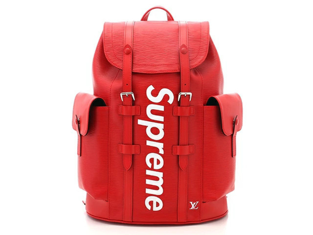 Louis Vuitton Backpack Supreme Christopher Leather Collaboration Epi Black
